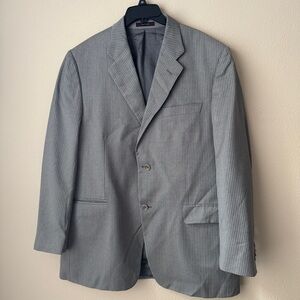 Michael Kors Striped Gray Blazer Men's 42R Wool Two Button Made in Italy Church